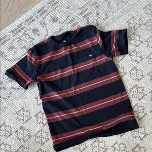 Men's Black and Red Striped Shirt